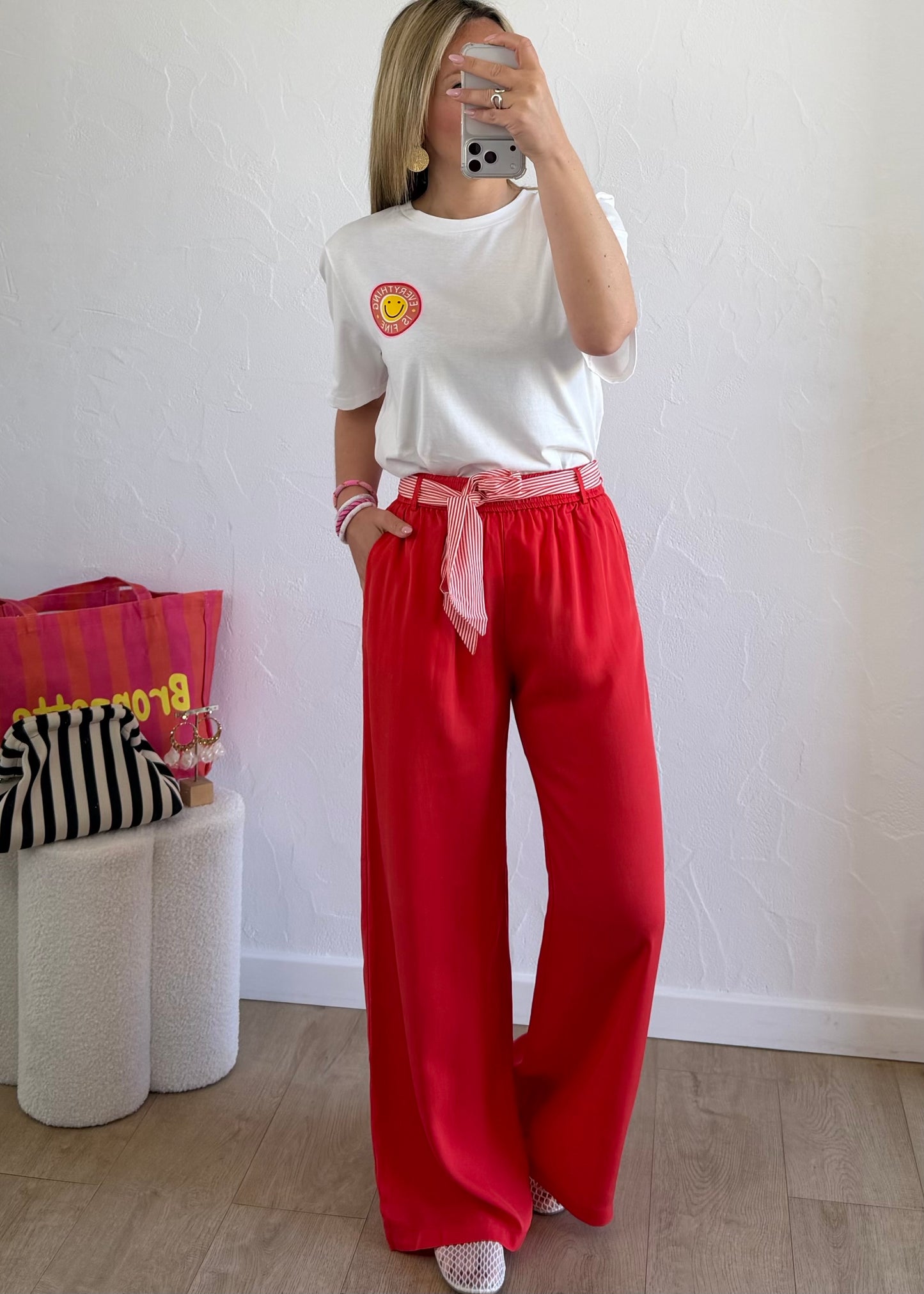 T-shirt Smiley Blanc