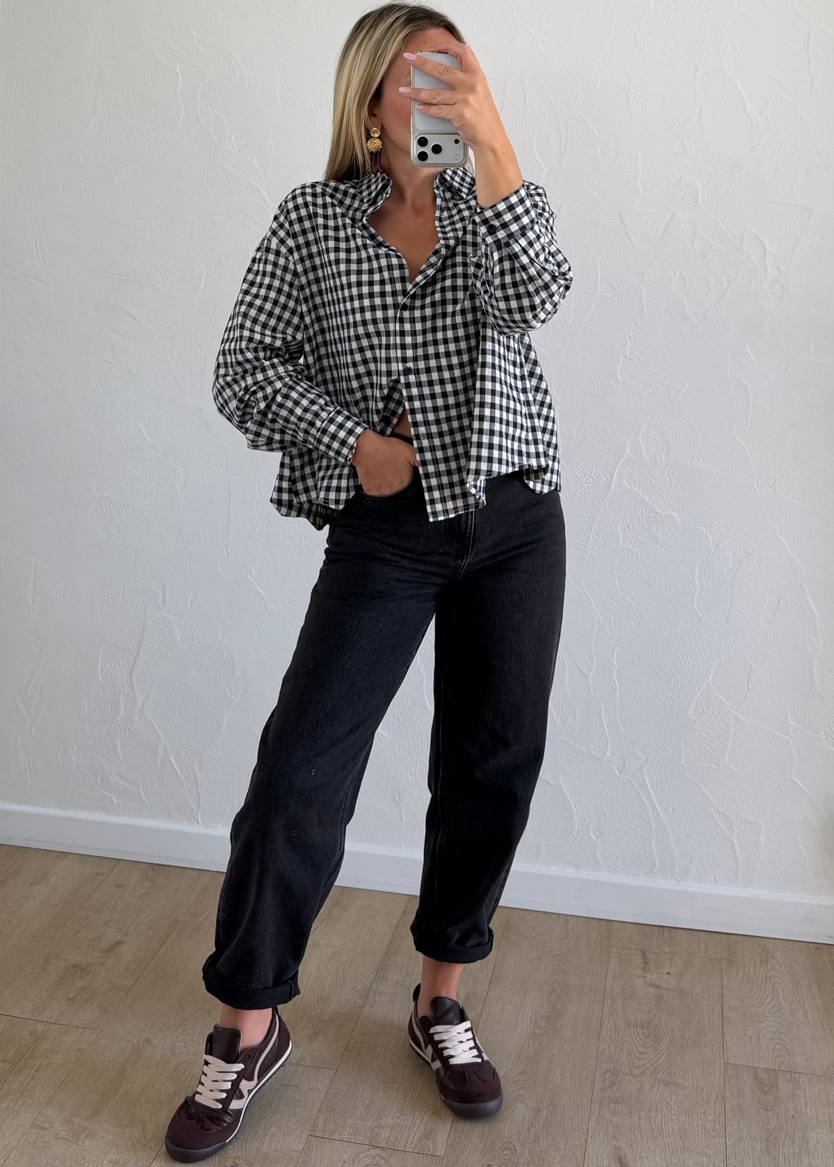 Blouse Mary vichy noir