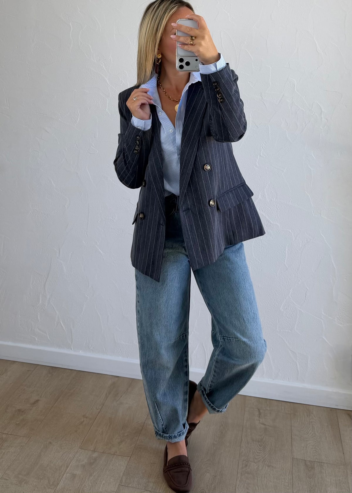 Blazer Silver rayé gris