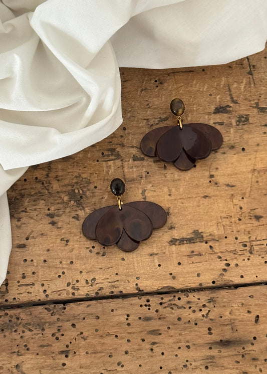 Boucles d’oreilles NINON Marron