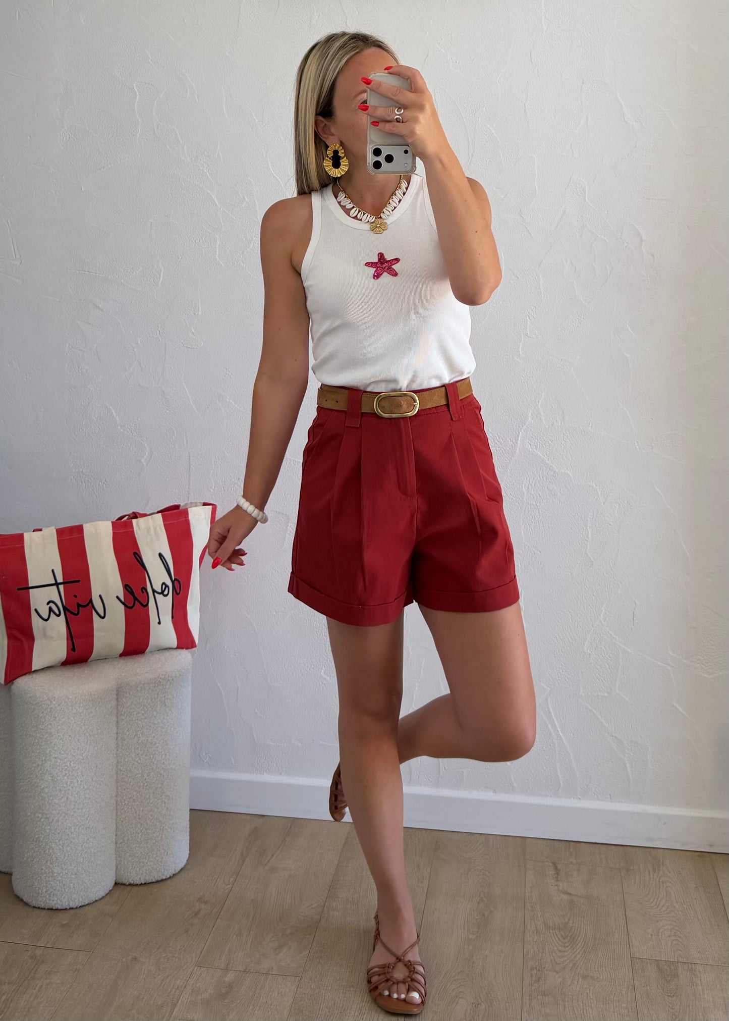 Short FLAVIE Rouge