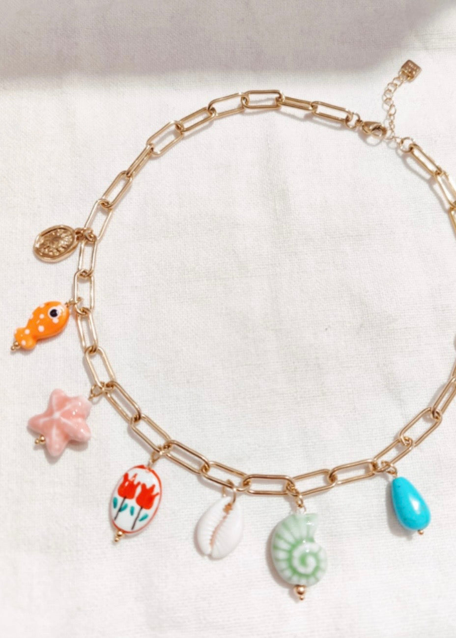 Collier Breloque Multicolore