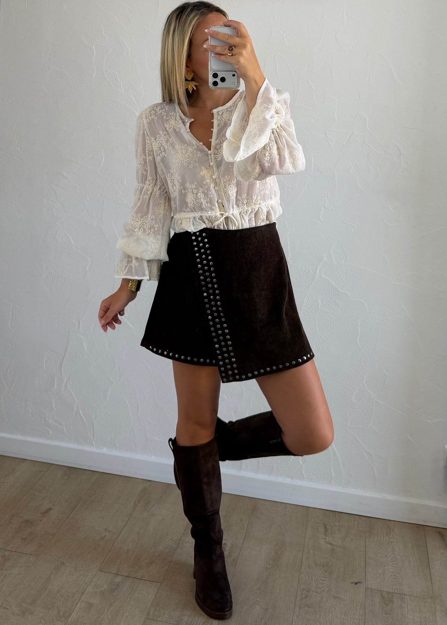 Jupe-short Neela marron