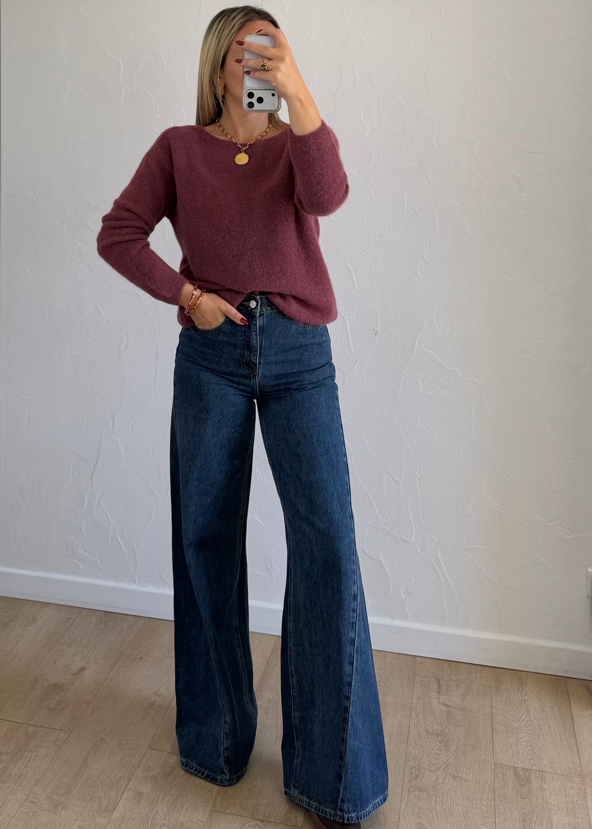 Gilet Elisa bleu aubergine
