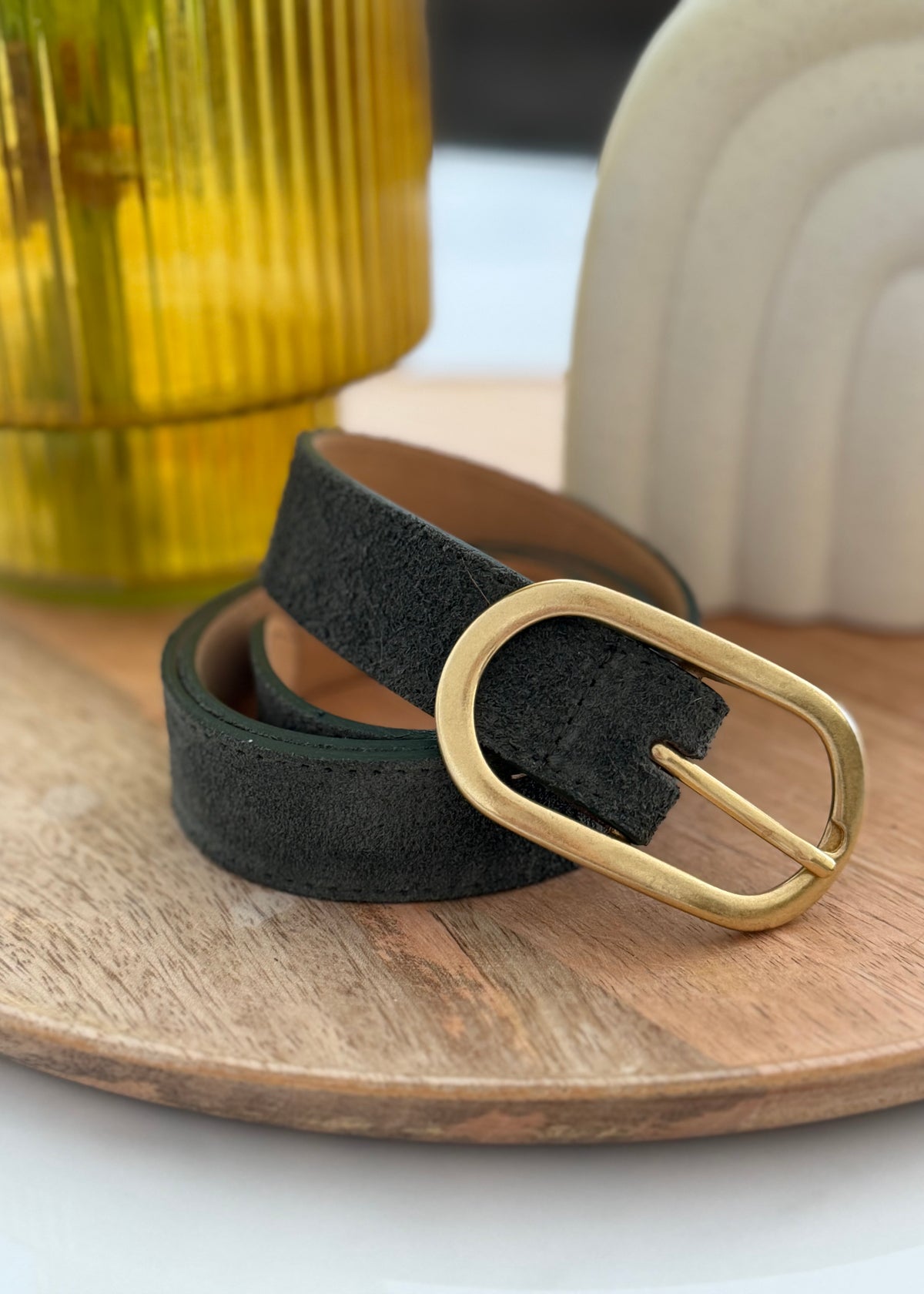 Ceinture cuir kaki
