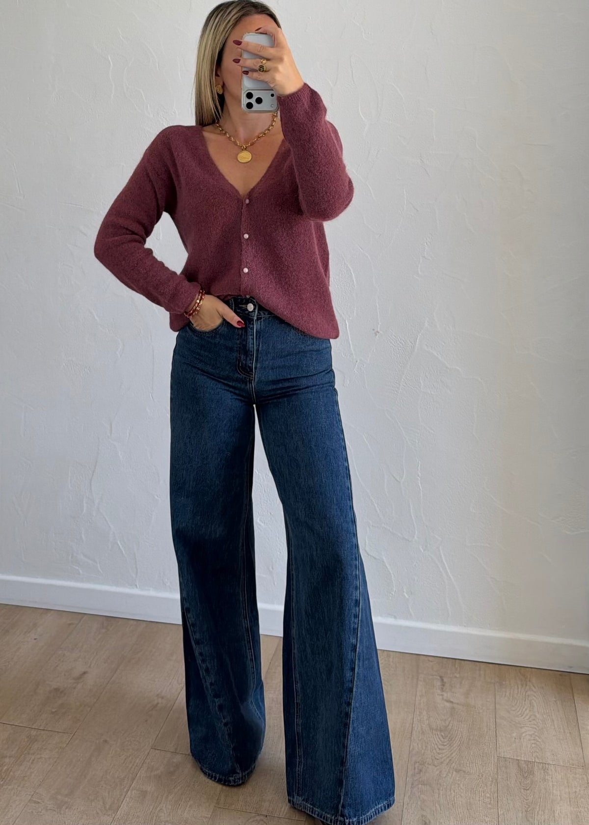 Gilet Elisa bleu aubergine