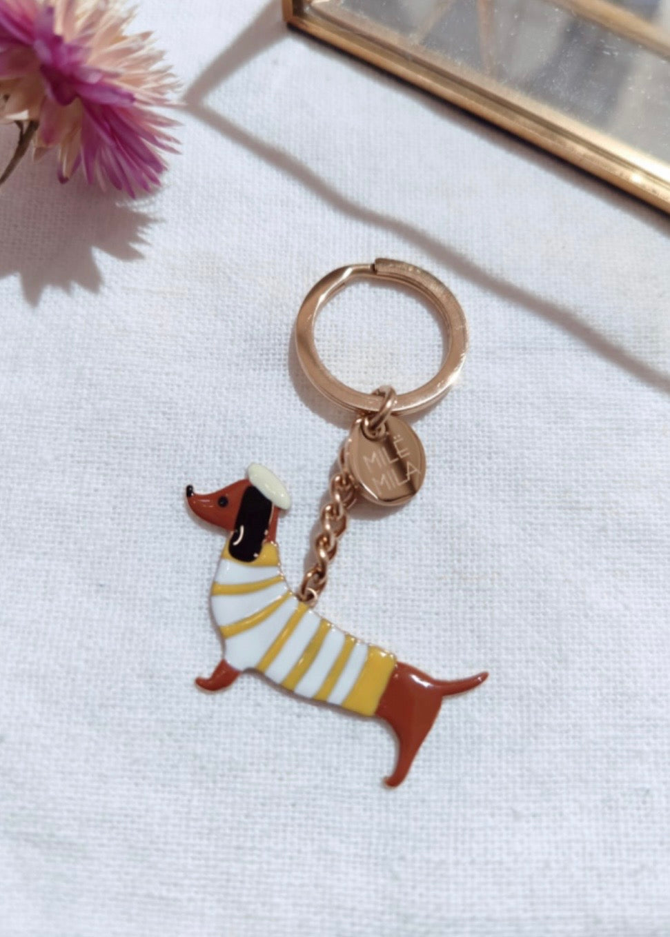 Porte-clé TECKEL Jaune