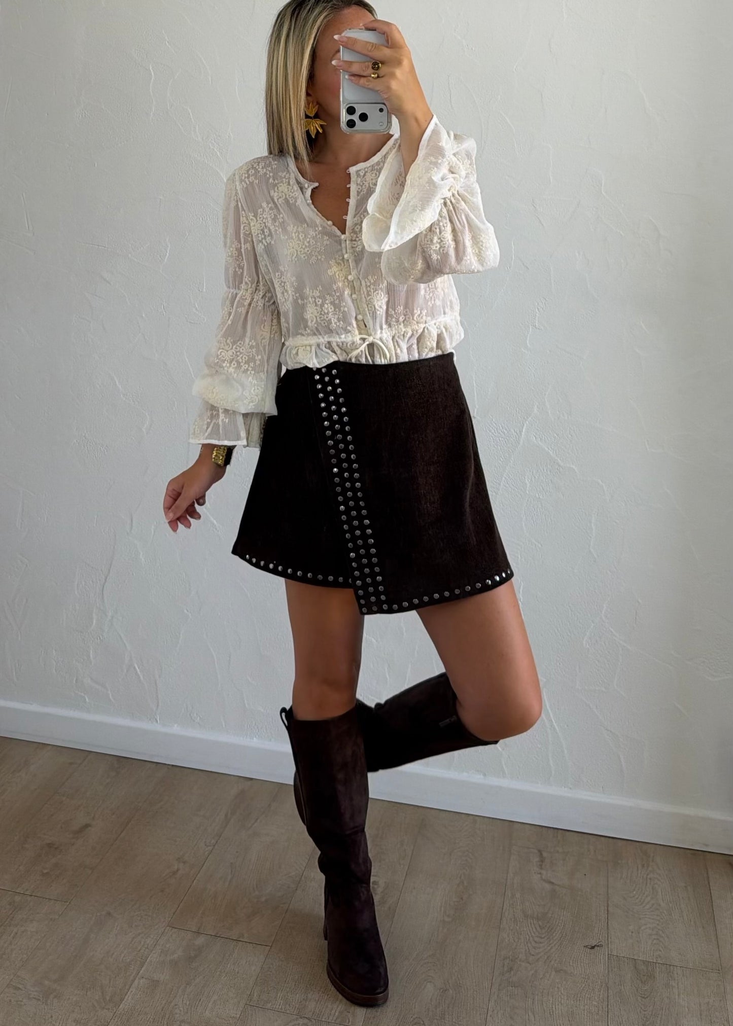 Jupe-short Neela marron