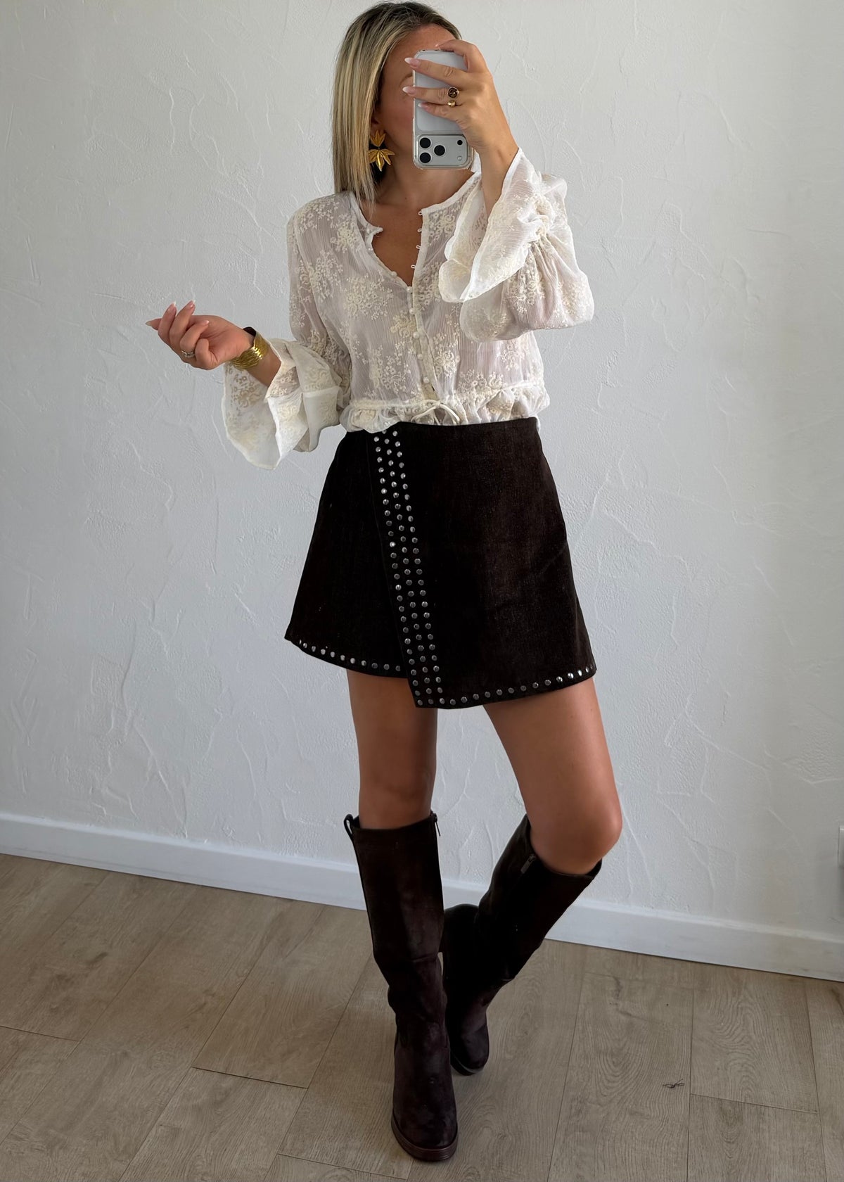 Jupe-short Neela marron