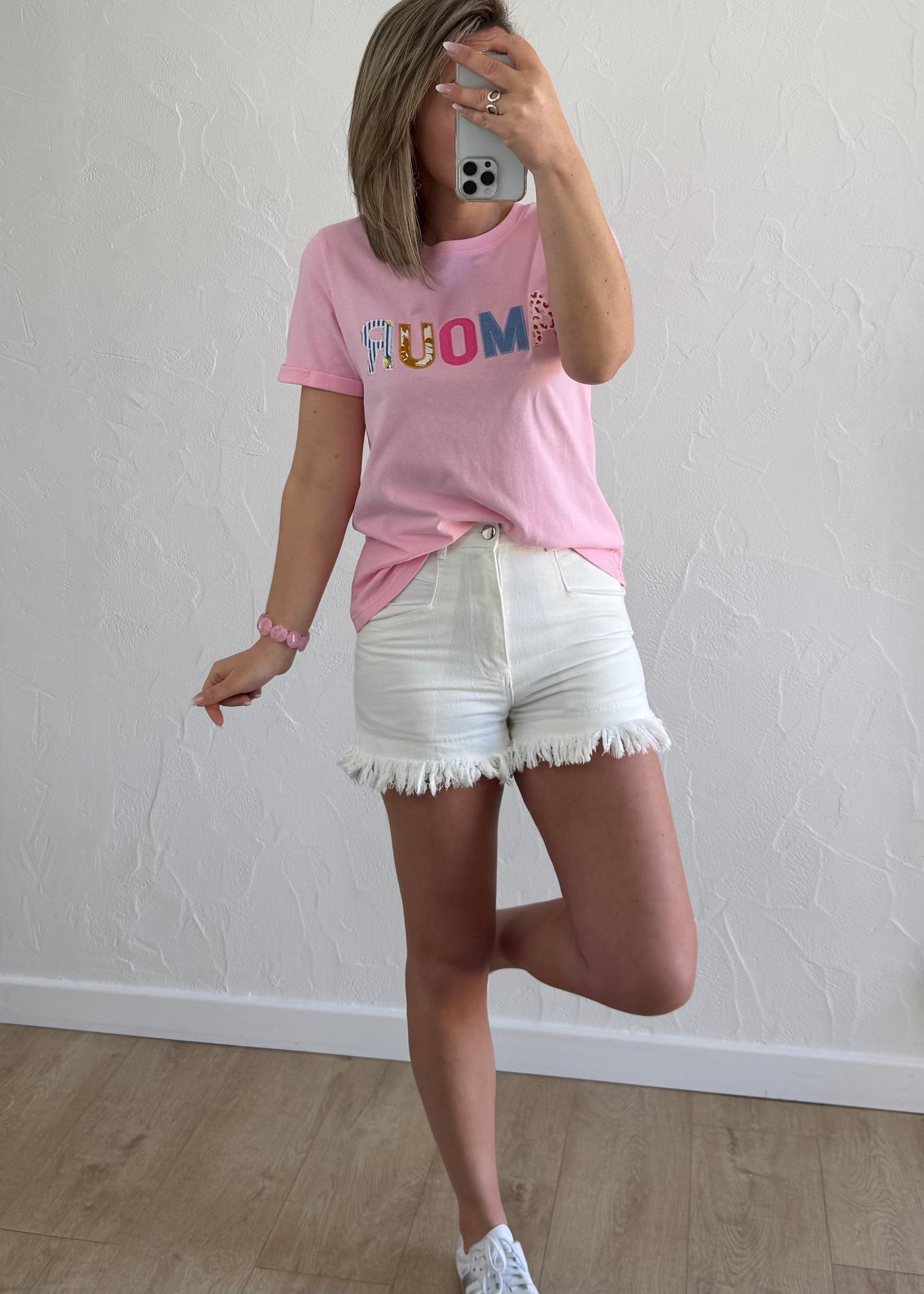 T-shirt « AMOUR » rose
