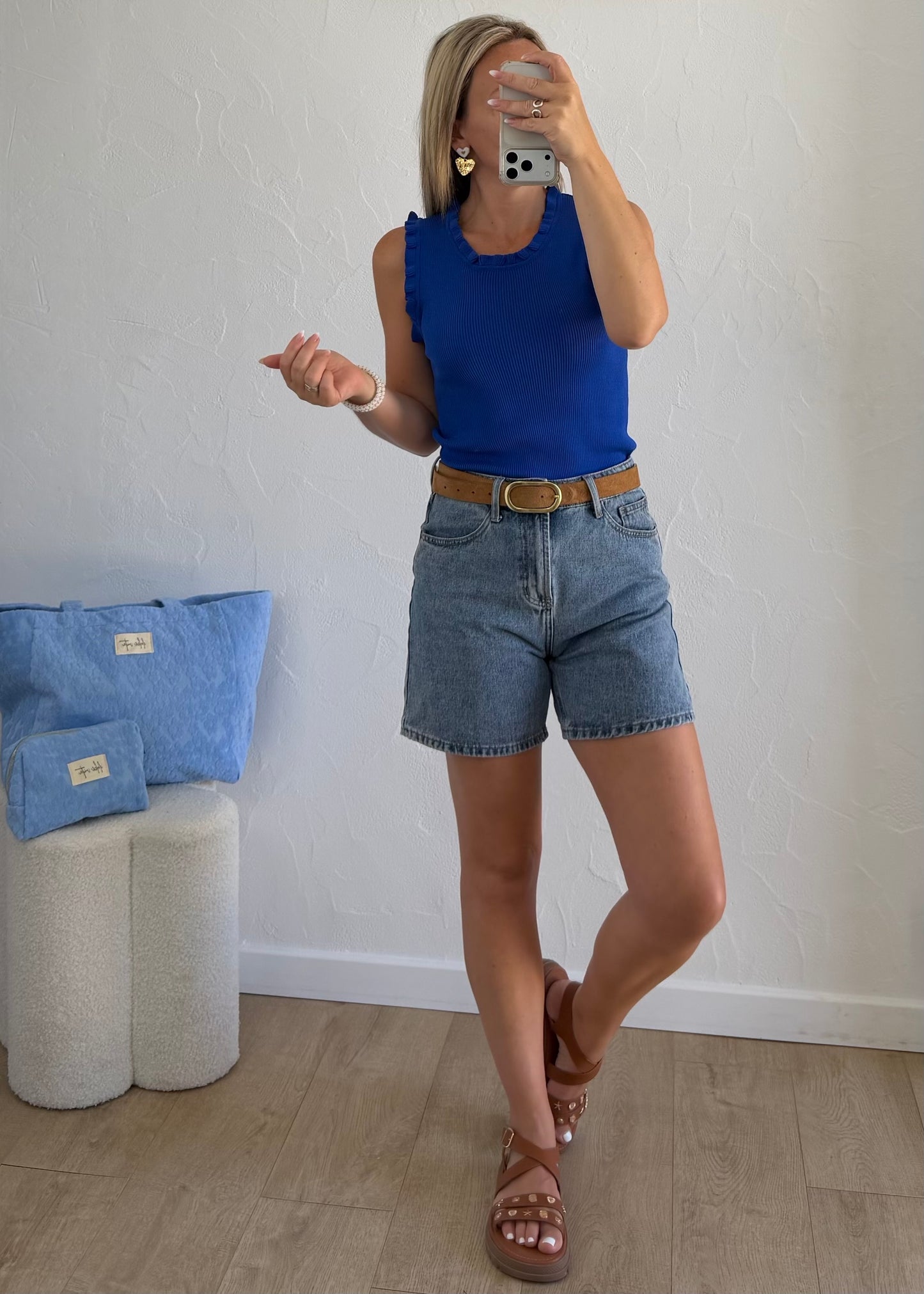 Top LOUISON Bleu roi