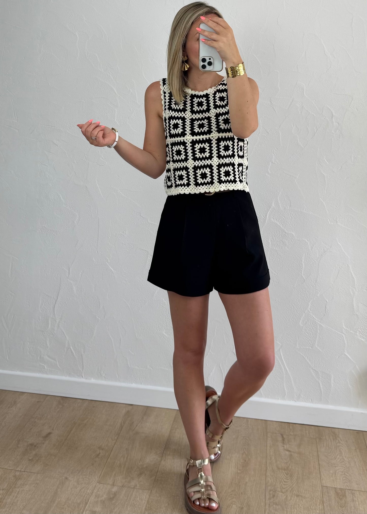 Haut en crochet noir