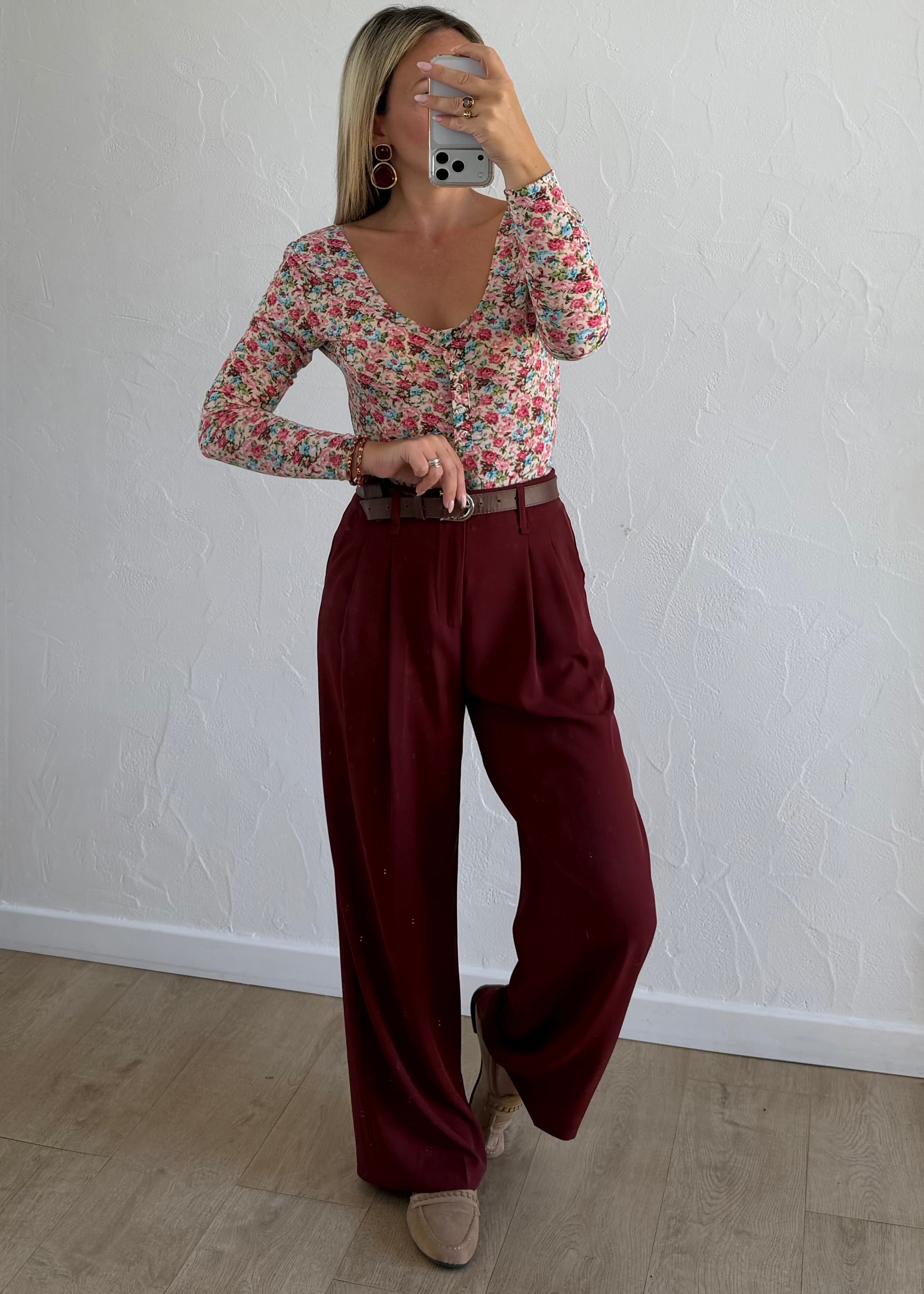 Pantalon Jade bordeaux