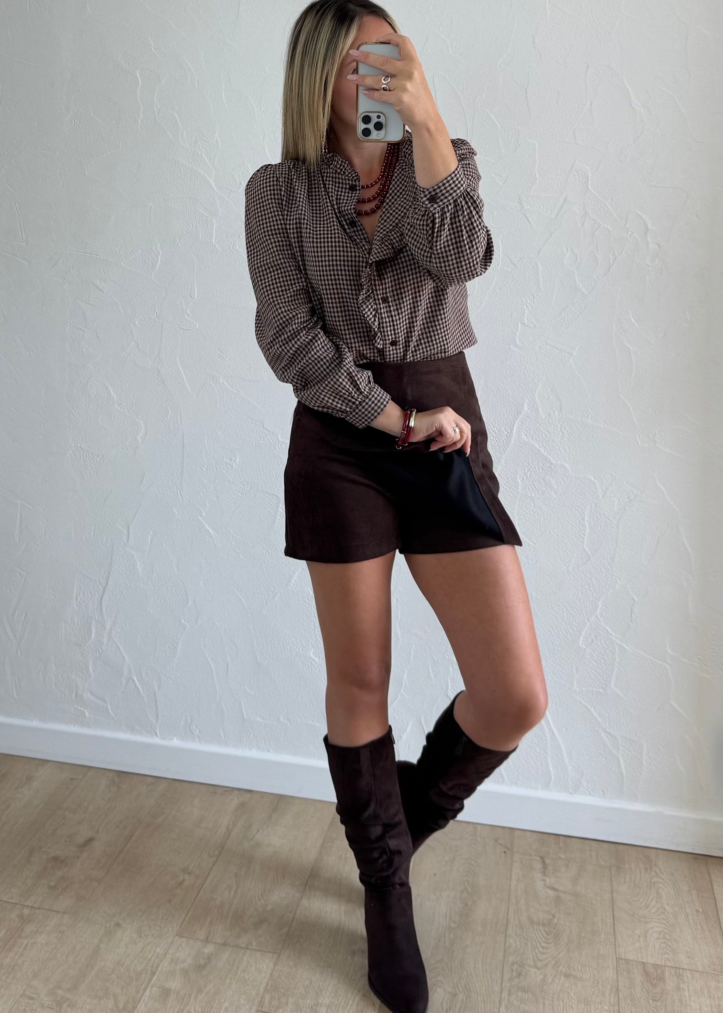 Jupe-short INDIA Marron