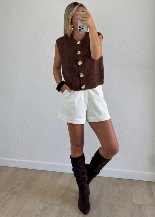 Gilet COQUILLAGES Marron