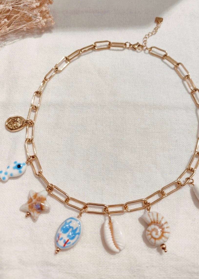 Collier Breloque Bleu