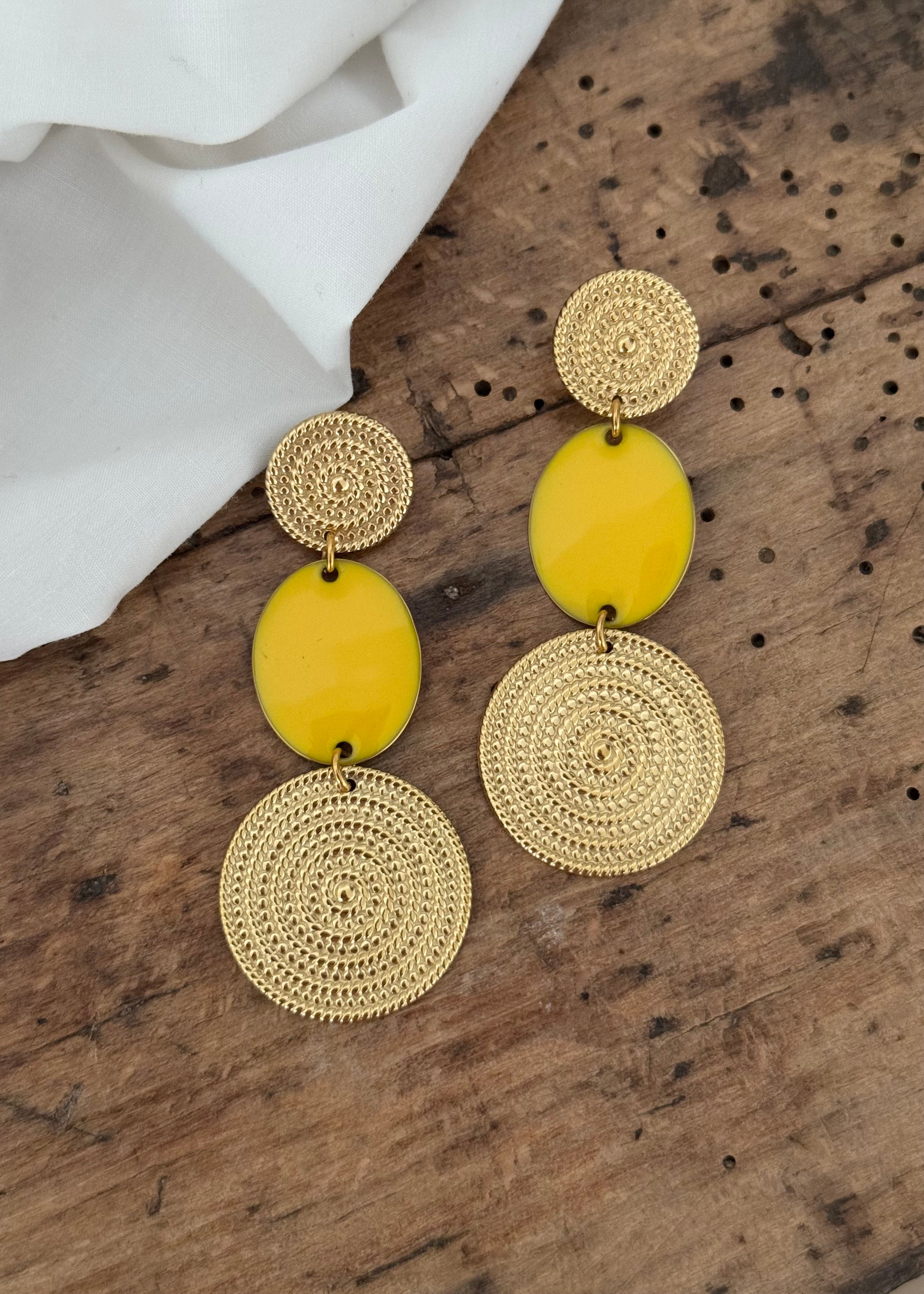 Boucles d’oreilles Jaune