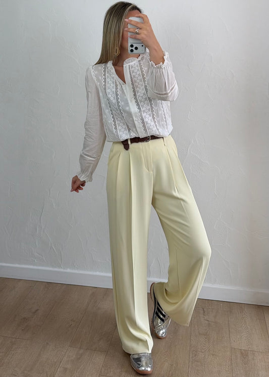 Pantalon JADE Jaune Pastel