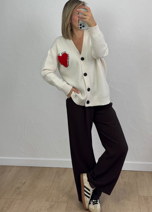 Gilet « LOVE is a KISS » Beige