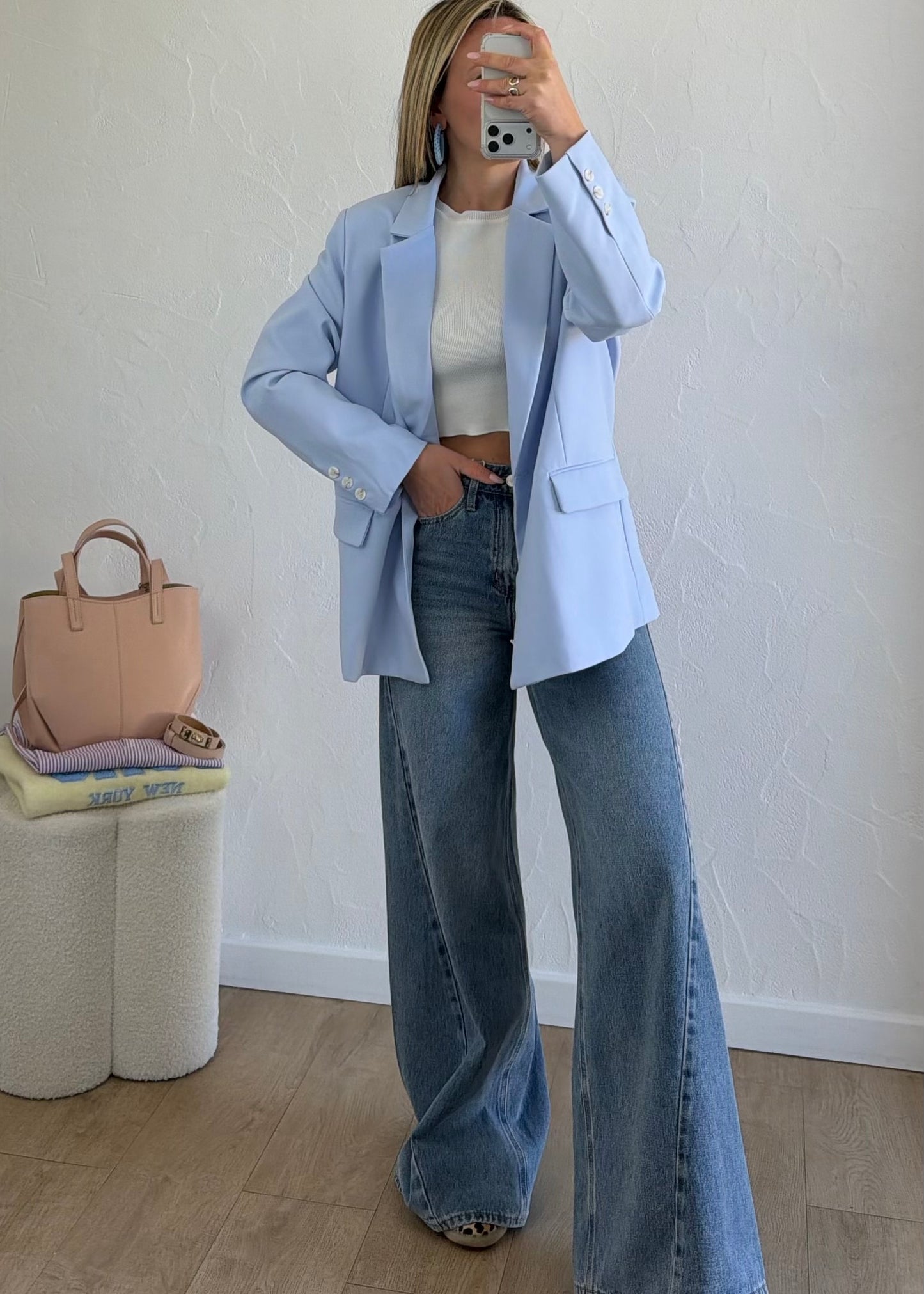Blazer CORALIE Bleu ciel