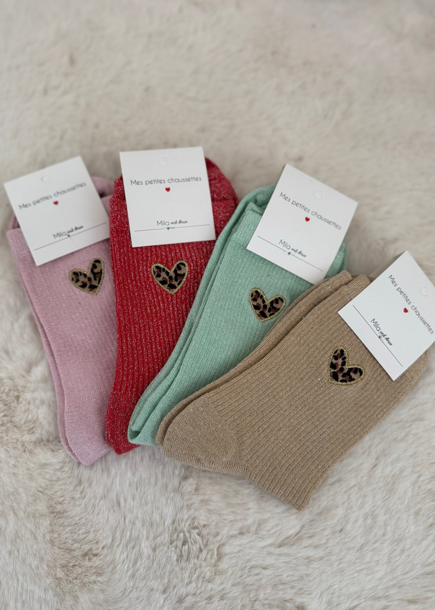 Chaussettes Coeur Leopard ♡