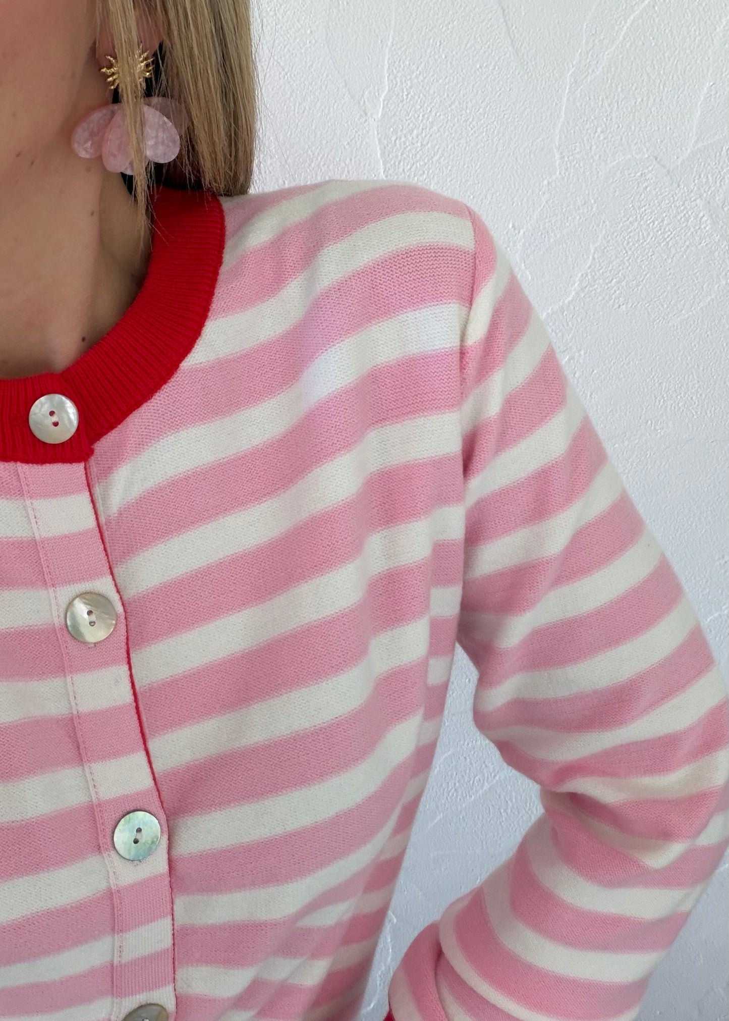 Pull ROMANE rose & rouge