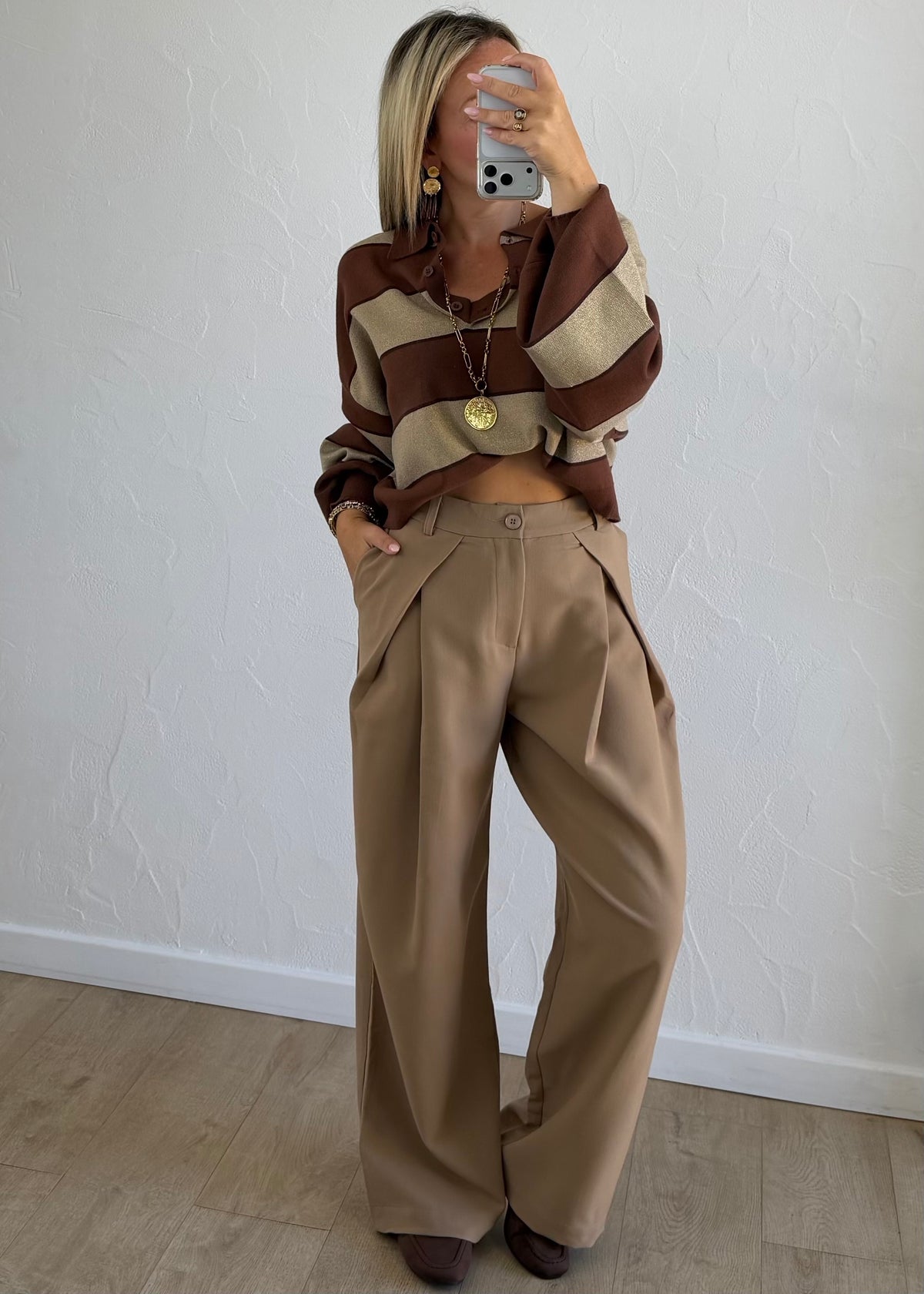 Polo Manny rayé choco