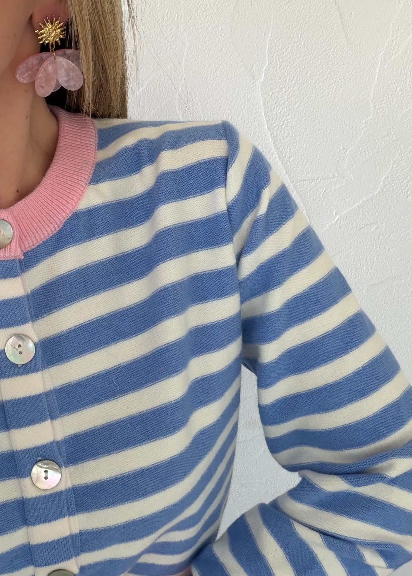 Pull ROMANE bleu & rose