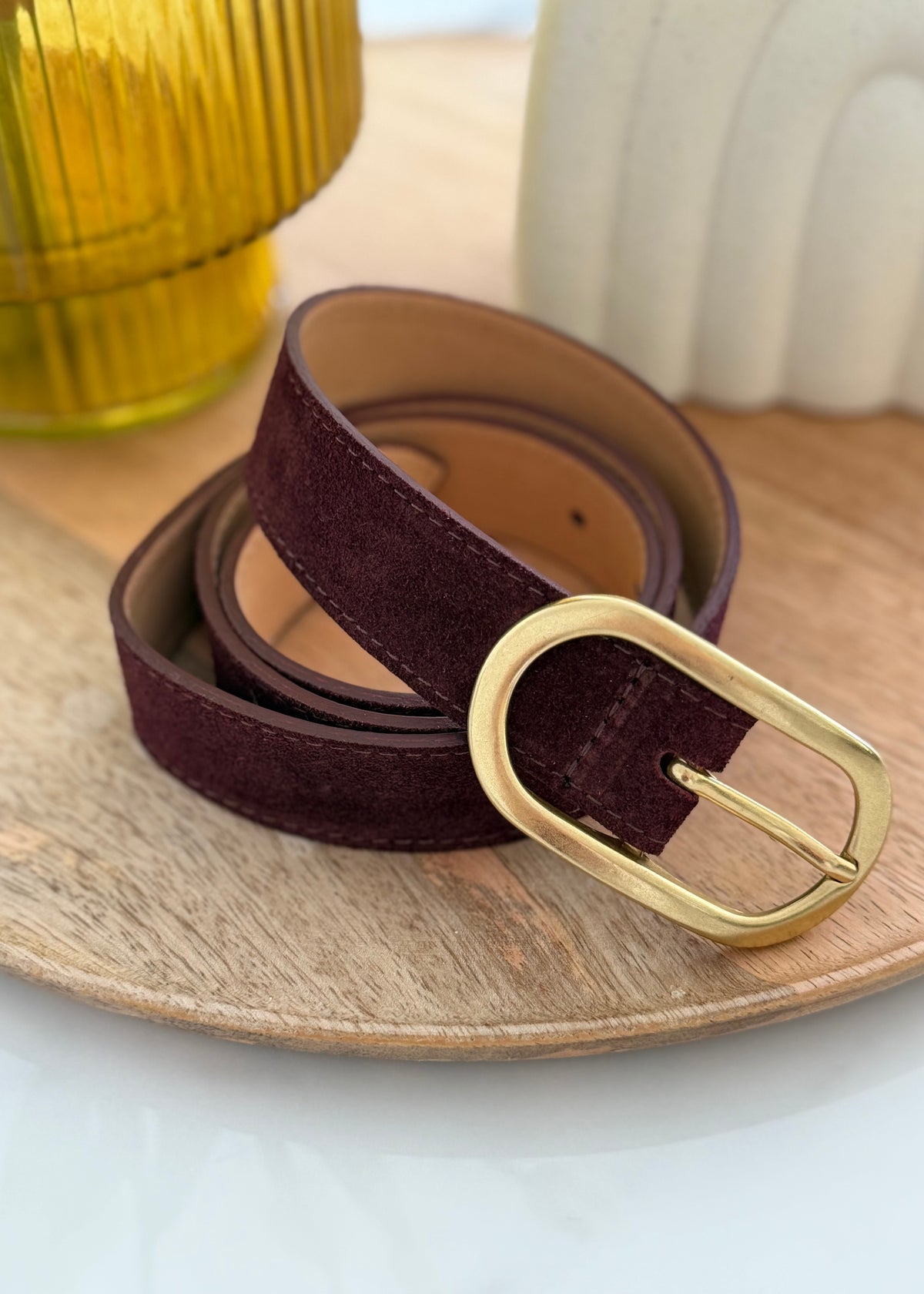 Ceinture cuir bordeaux