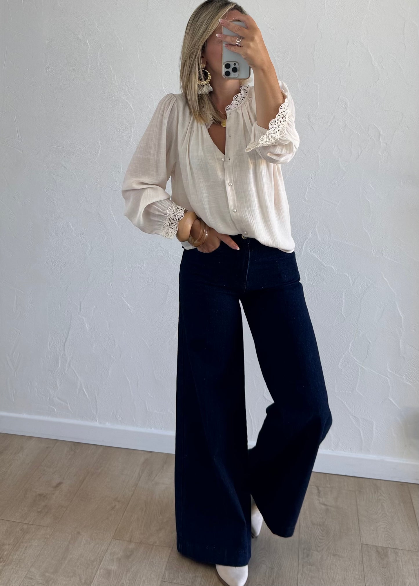Chemisier PERLA Écru