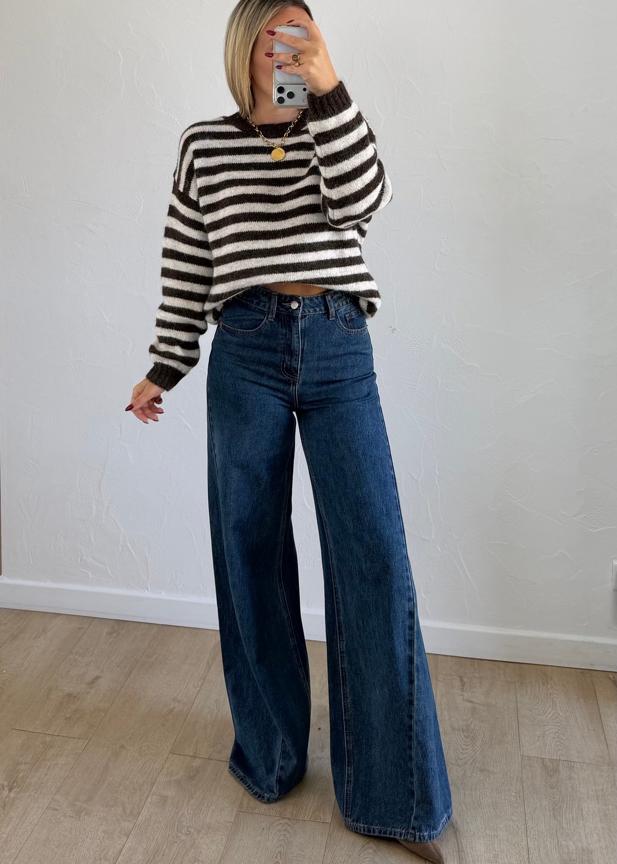 Pull Maylo rayé marron