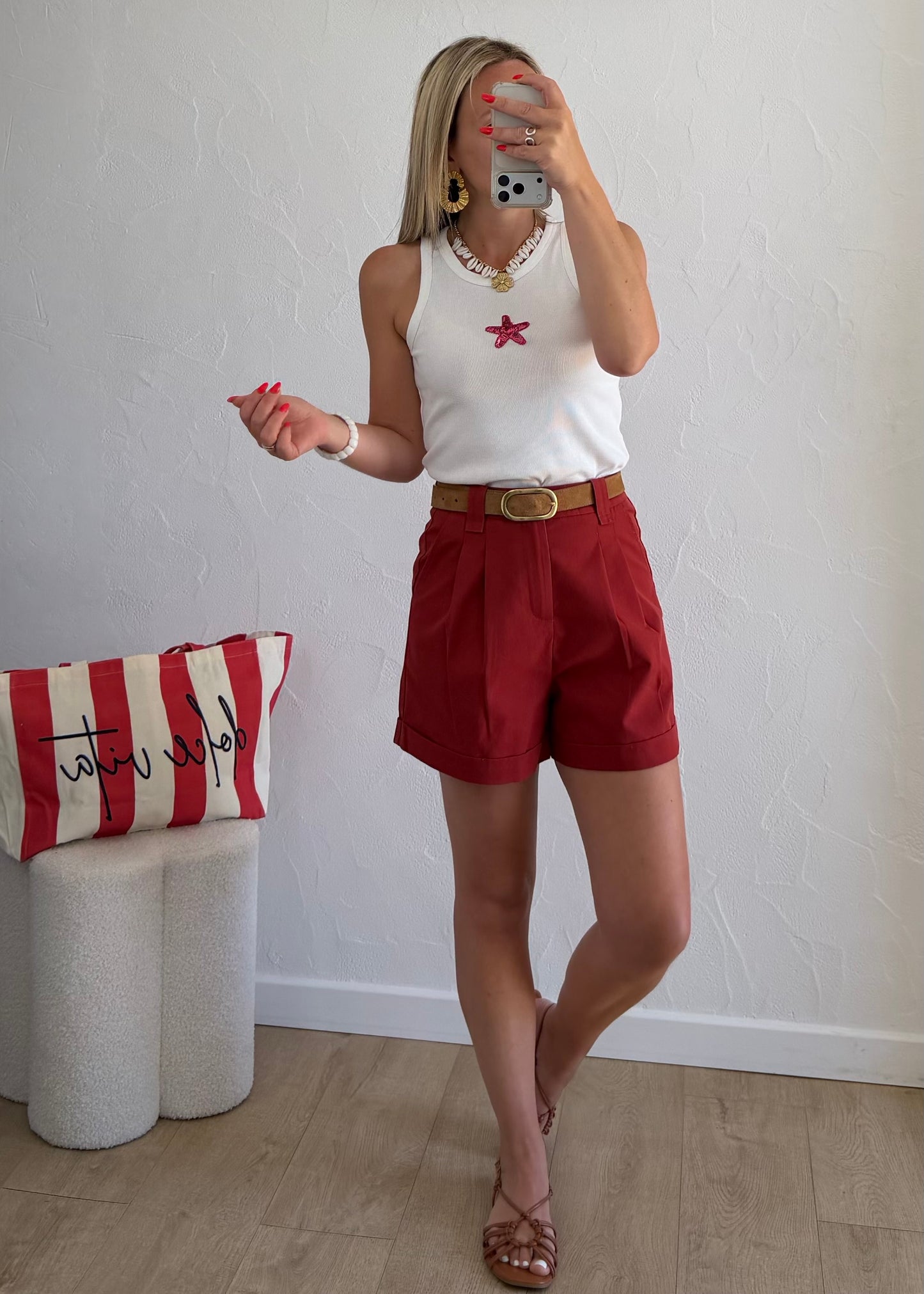 Short FLAVIE Rouge