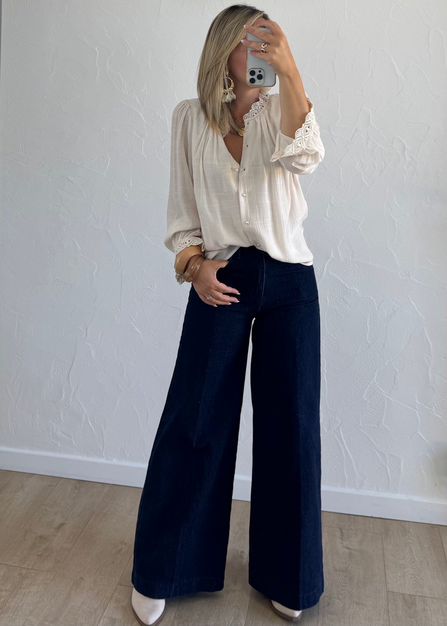 Chemisier PERLA Écru