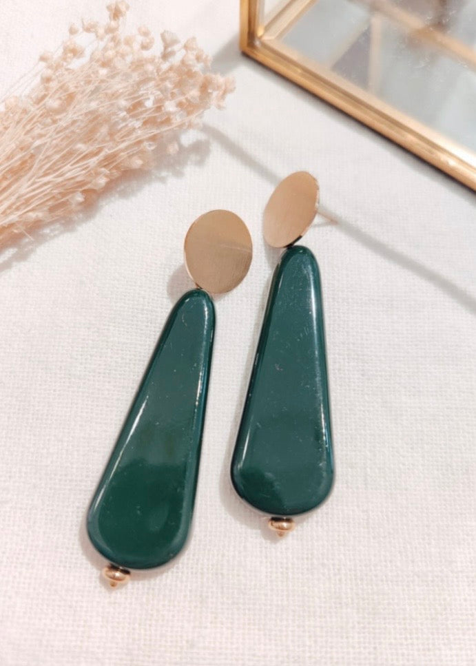 Boucles d’oreilles Résine Vert