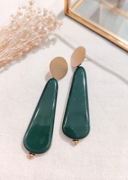 Boucles d’oreilles Résine Vert