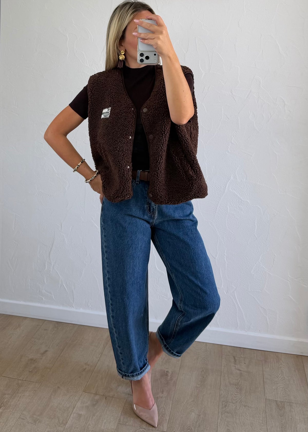 Gilet sans manche Loly chocolat