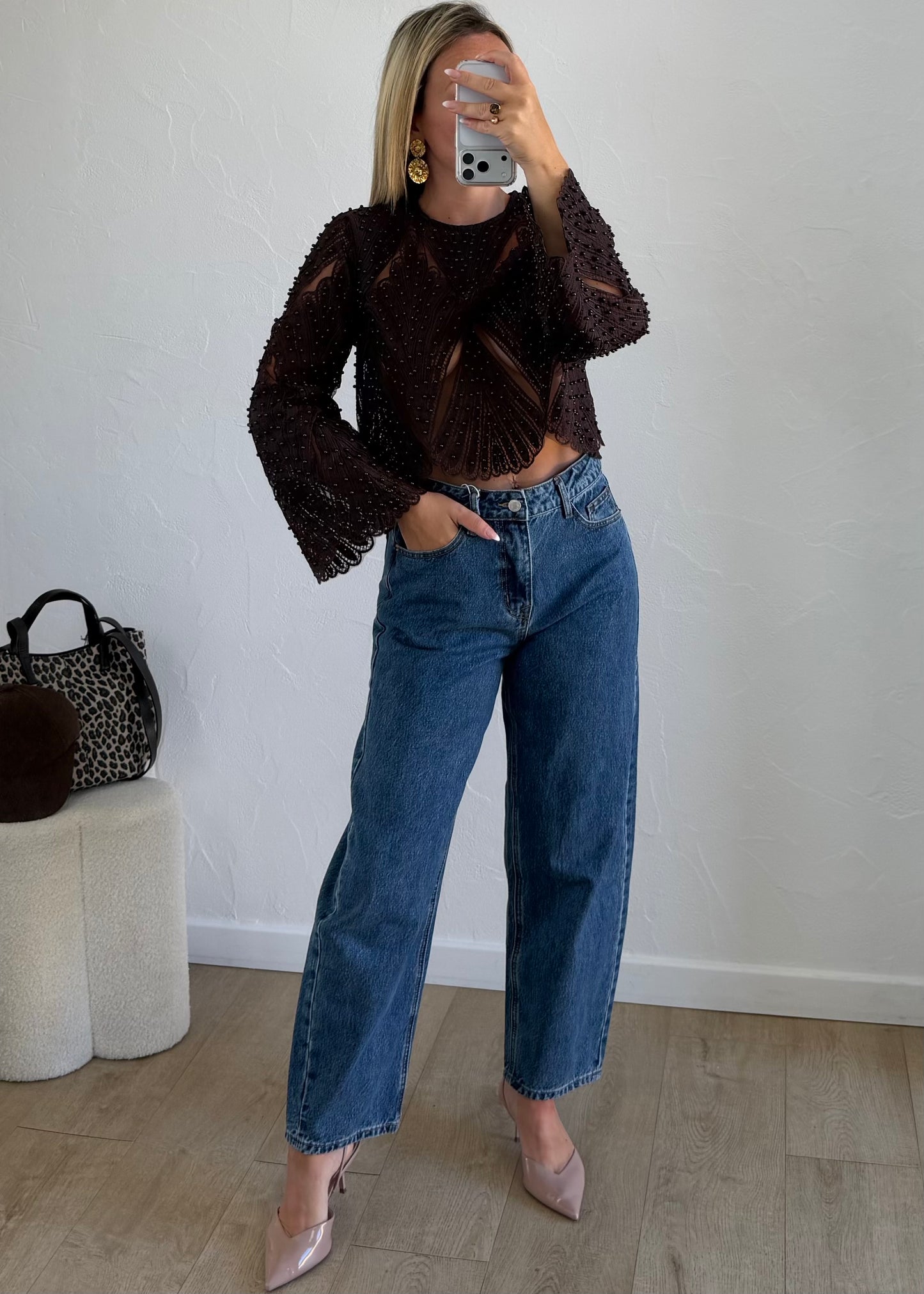 Top Anika marron