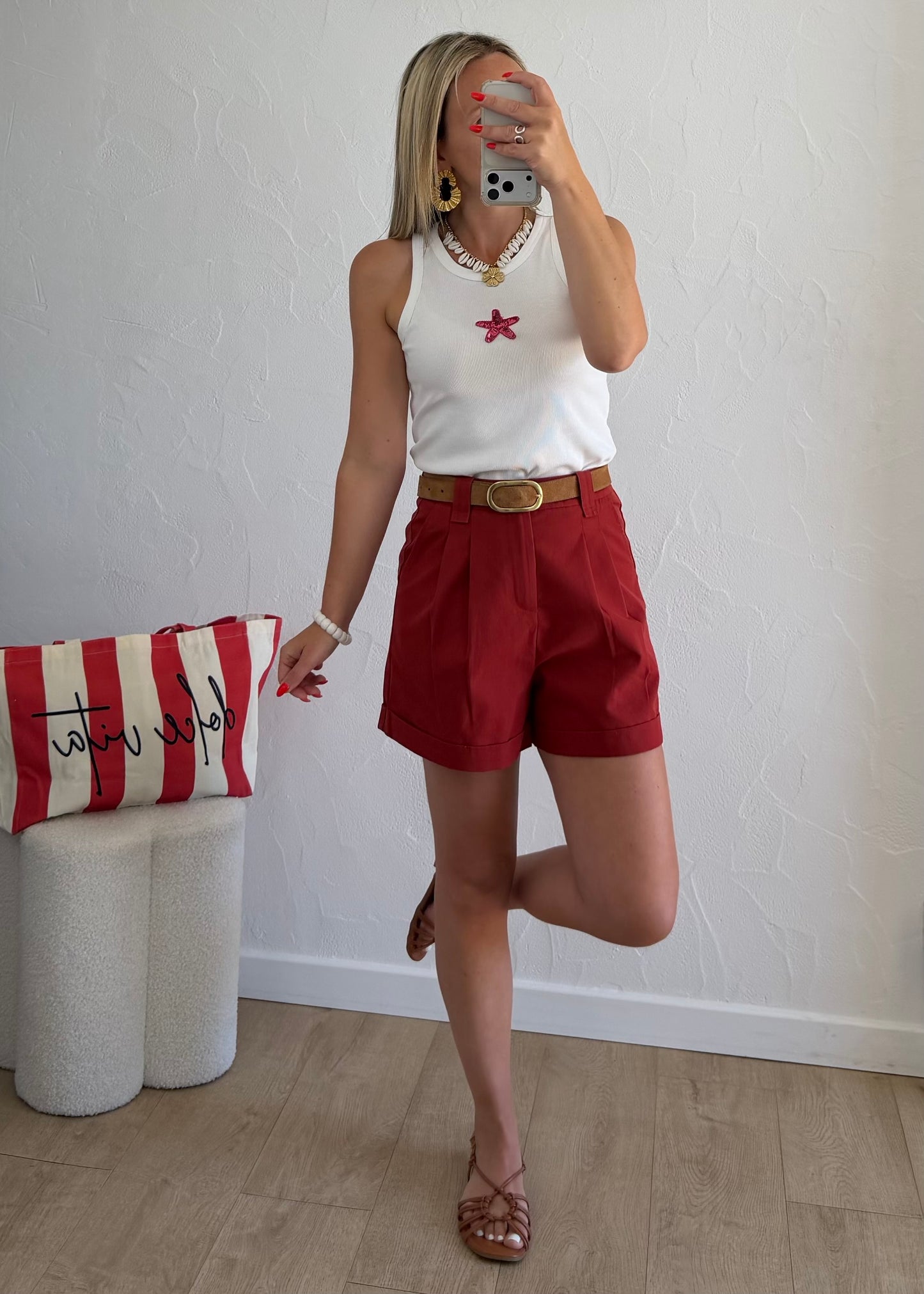 Short FLAVIE Rouge