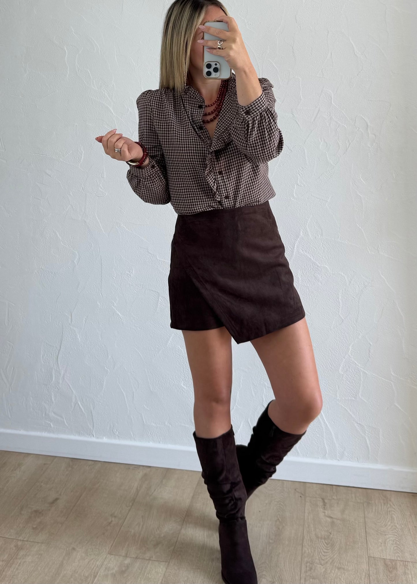 Jupe-short INDIA Marron