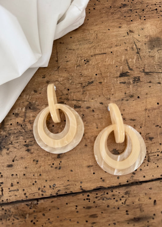 Boucles d’oreilles Beige
