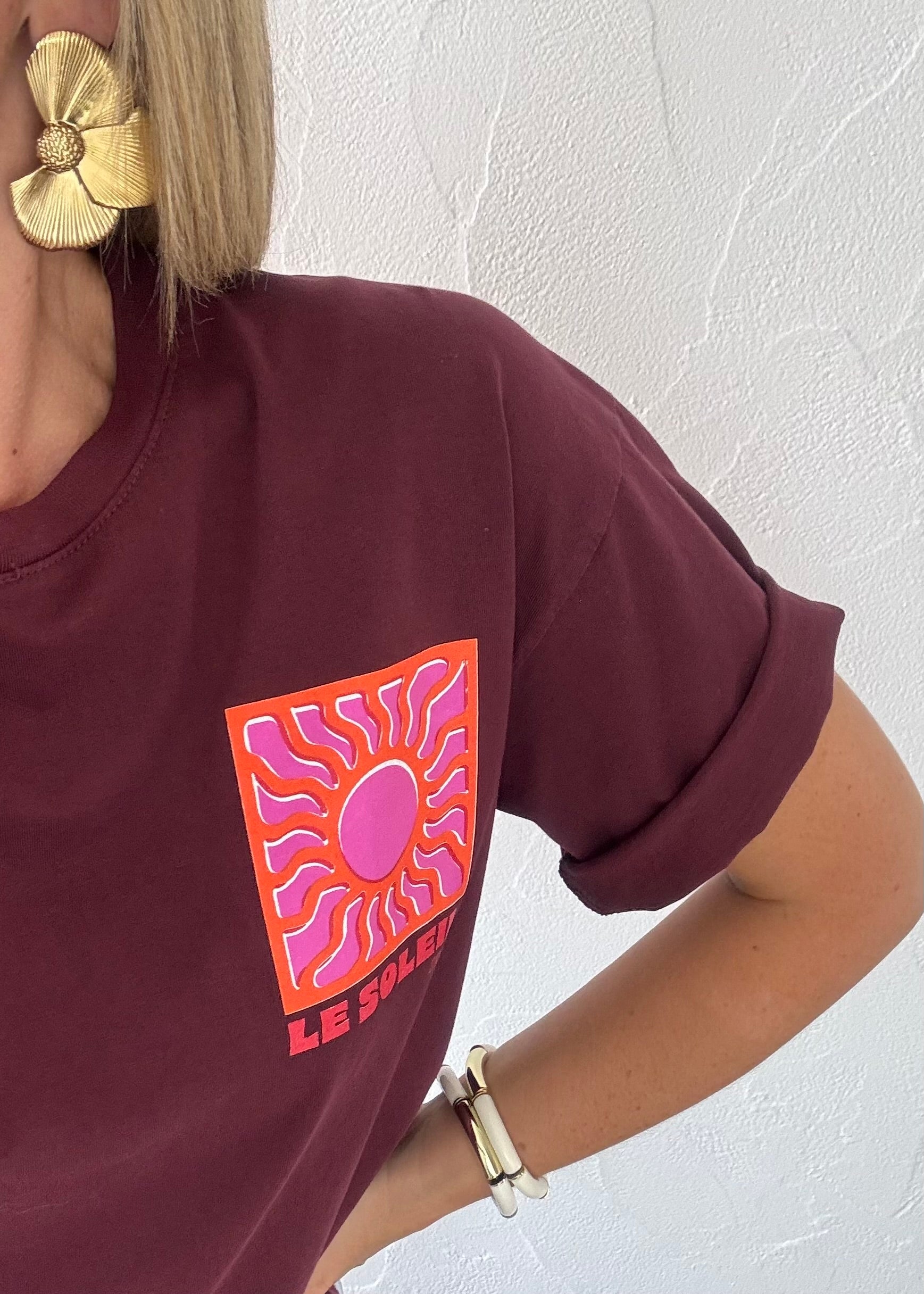 Tee-shirt « LE SOLEIL » Bordeaux