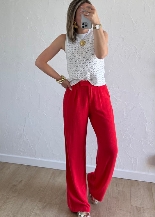 Pantalon Zoe Rouge