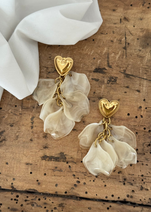 Boucles d’oreilles COEUR Ecru