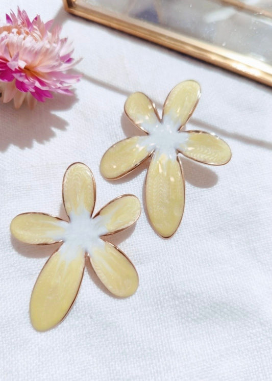 Boucles FLEUR DE LYS Jaune