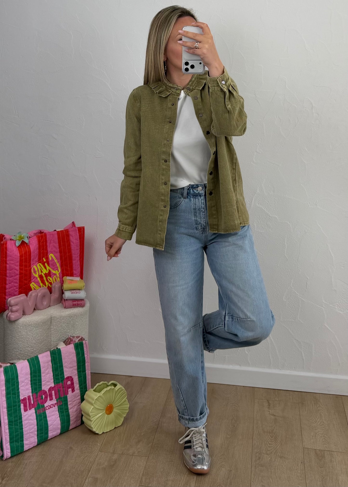 Veste MARIBEL en jean Kaki