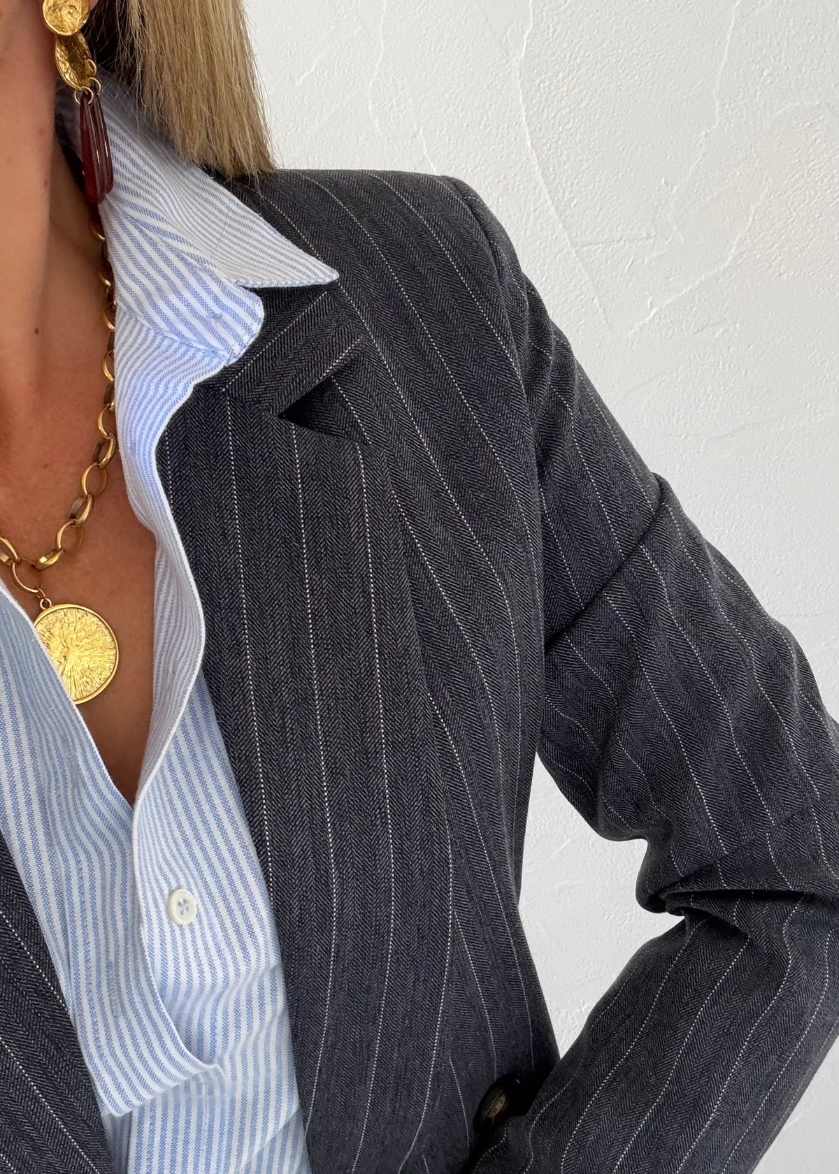 Blazer Silver rayé gris