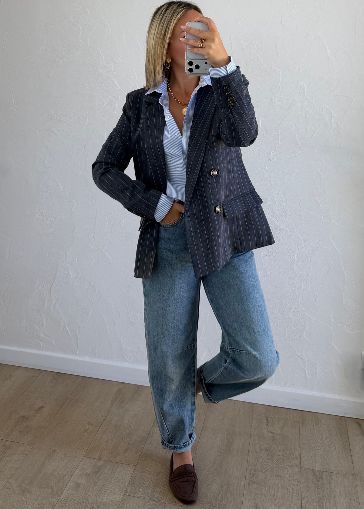Blazer Silver rayé gris