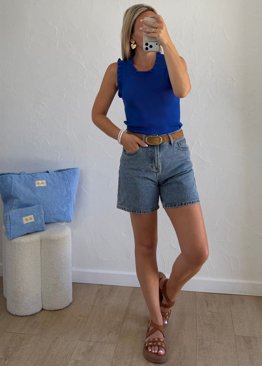 Top LOUISON Bleu roi