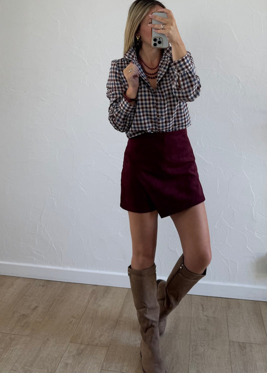 Jupe-short INDIA Bordeaux