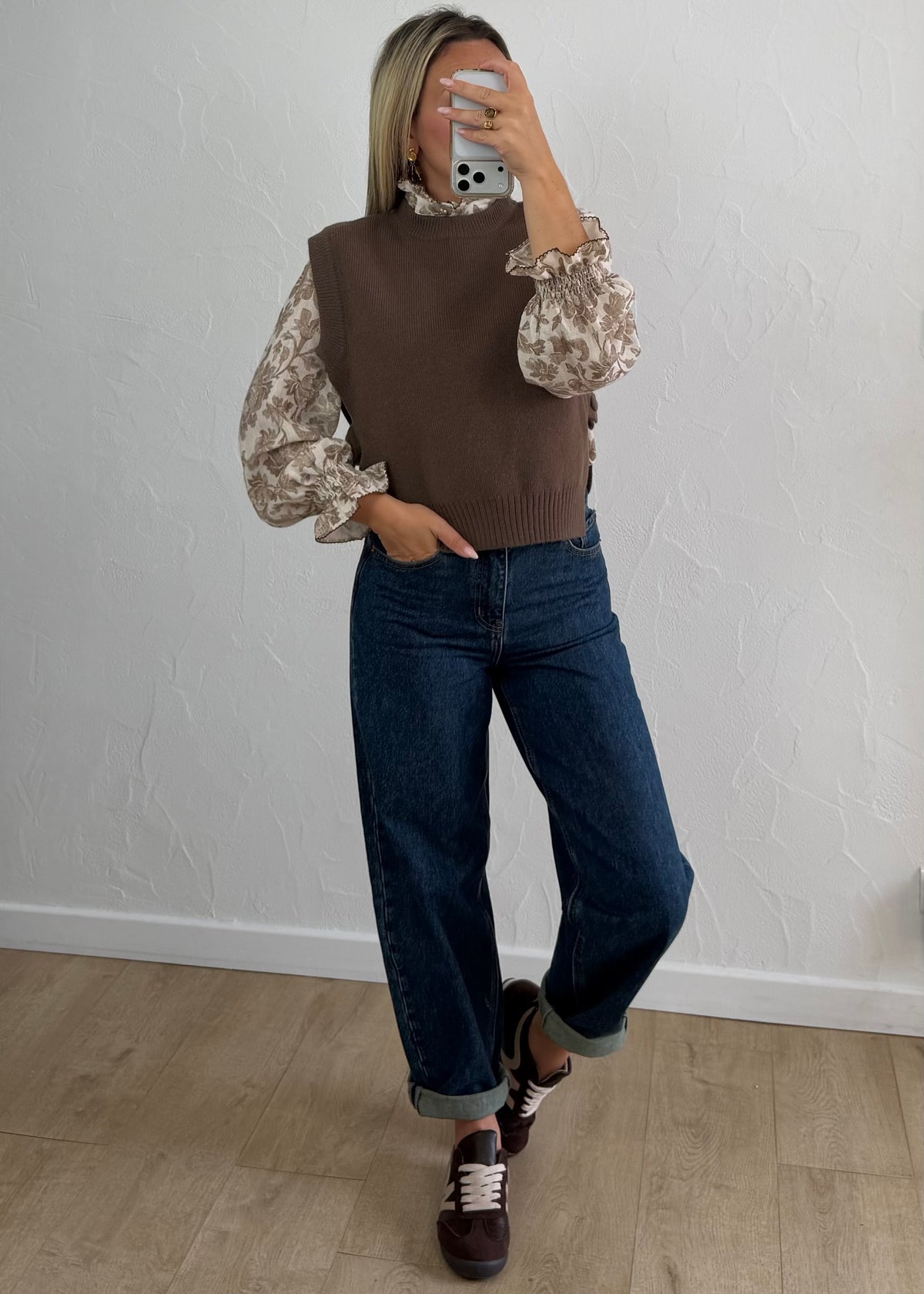 Pull sans manche Dario taupe